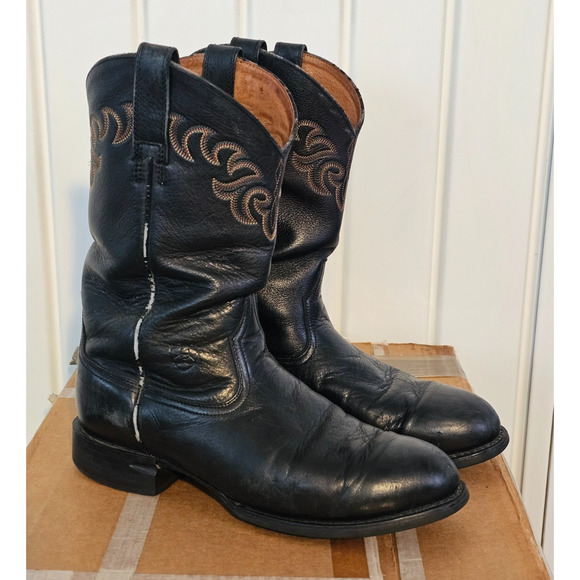 Ariat Men's Black Western Cowboy Boots Size 10 1/2 EE Free Shipping - Picture 1 of 8